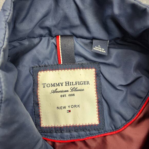 Tommy Hilfiger Quilted Zip-Up Jacket Blue Size L - Picture 3 of 11